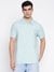 Small Script Seafoam Mist Solid Polo Collar Regular Fit T-Shirt