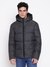 Guess Men Allover Logo Black Typography Hooded Neck Regular Fit Puffer Jacket
