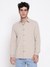 Guess Men Organic Fluid Compact Piquet Pasadena Stone Solid Spread Collar Regular Fit Shirt