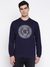 Organic Cotton French Terry Marine Heather Typography Round Neck Regular Fit Sweatshirt