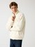 Guess Men's Quicksand Textured High Neck Full Sleeve Harris Twill Sweatshirt