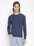 Guess Men's Blue Solid Crew Neck Long Sleeves Sweater