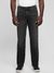 Guess Men's Black Solid Mid-Rise Straight Leg Jeans