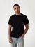 Guess Men's Black Patchwork Round Neck Short Sleeves T-Shirt