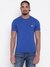 Men Blue Solid Round Neck T-shirt
