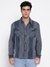 Guess Men Atlas Cotton Linear Indigo Multi Vertical Stripes Spread Collar Regular Fit Contrast Patch Pocket Shirt