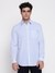 Guess Men Chambray Light Blue Solid Spread Collar Regular Fit Shirt
