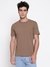 Guess Men Blake Knit Cubby Brown Herringbone Round Neck Regular Fit T-Shirt