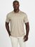 Beige Solid Polo Neck Polo T-shirt