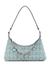 Guess Misty Blue Multi Tweed Check Everlee Top Zip Shoulder Bag