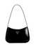 Black Solid Arnela Top Zip Shoulder Bag