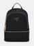 Black Solid Nylon Follie Small Backpack