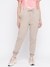 Beige Solid Joggers With Drawstring Closure