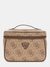Guess Brown Printed Berta Toiletry Train Case