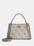 Dark Taupe Printed Magnet Karnilla Logo Girlfriend Satchel Bag