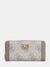 Dark Taupe Printed Zipper Karnilla Logo Large Zip Around Wallet