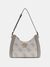 Dark Taupe Printed Zipper Karnilla Logo Shoulder Bag