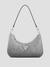 Silver Embellished Zalina Mini Top Zip Shoulder Bag
