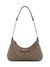 Dark Taupe Printed Gerty Top Zip Shoulder Bag