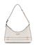 Guess Off White Logo Textured Zarela Top Zip Shoulder Bag