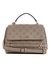 Guess Dark Taupe Logo Textured Zarela Top Handle Shoulder Bag