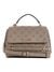 Guess Dark Taupe Logo Textured Zarela Top Handle Shoulder Bag