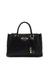 Women's Black Logo Textured Pu Anise Triple Comp Satchel Bag