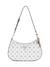 White Logo Printed Noelle Top Zip Shoulder Bag