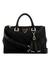 Black Self-Design Satchel Bag
