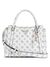 Guess White Logo Printed Daryna Satchel Bag