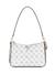 Guess White Logo Printed Daryna Top Zip Shoulder Bag