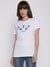 White Embroidered Crew Neck Short Sleeve T-Shirt