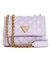 Lavender Polyurethane Quilted Mini Crossbody Bag