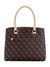 Guess Polyurethane Brown Printed Women Noelle Girlfriend Satchel Bag