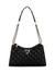 Black Quilted Polyurethane Giully Top Zip Shoulder Bag