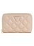 Light Beige Quilted Giully Medium Zip Around Wallet