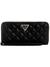 Black Quilted Giully Large Zip Around Wallet