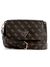 Guess Brown Logo Printed Meridian Flap Shoulder Bag