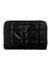 Black Solid Zipper Edita Medium Zip Around Wallet