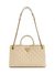 Beige Self-Design Satchel Bag