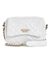 White Polyurethane Quilted Crossbody Camera Bag