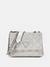 Guess Silver Quilted Giully Mini 2 Comp Shoulder Bag