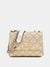 Guess Gold Quilted Giully Mini 2 Comp Shoulder Bag