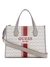 Guess Polyurethane Grey Printed Women Silvana Tote Bag