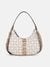Guess White Printed Garrick Mini Hobo Bag