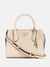 Guess Beige Printed Beryln Satchel Bag