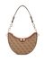Latte Logo Brown Printed Orlina Logo Top Zip Hobo Bag