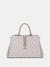 Dark Taupe Logo Monogram Polyurethane Zamira Luxury Satchel Bag