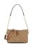 Latte Logo Monogram Polyurethane Zamira Top Zip Shoulder Bag