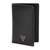 Guess Men Black Leather Solid Firenze Flat Card Holder with Flap Closure